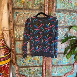 Character Hero Geometric Print Sweater Small
